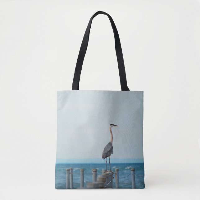 The Great Blue Heron Tote Bag (Front)