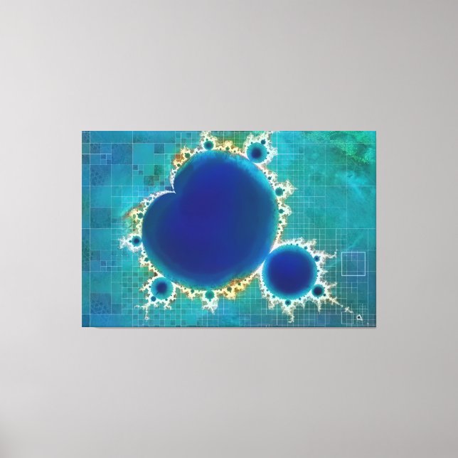 The Great Blue Mandelbrot Set Fractal Treasure Map Canvas Print (Front)