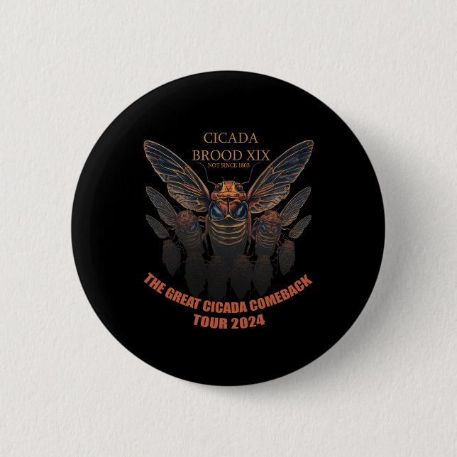 The Great Cicada Comeck  6 Cm Round Badge (Front)