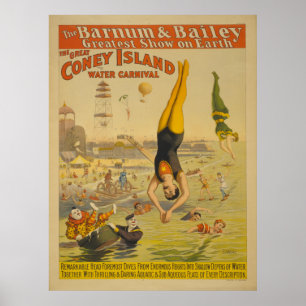 The Great Coney Island Water Carnival Poster