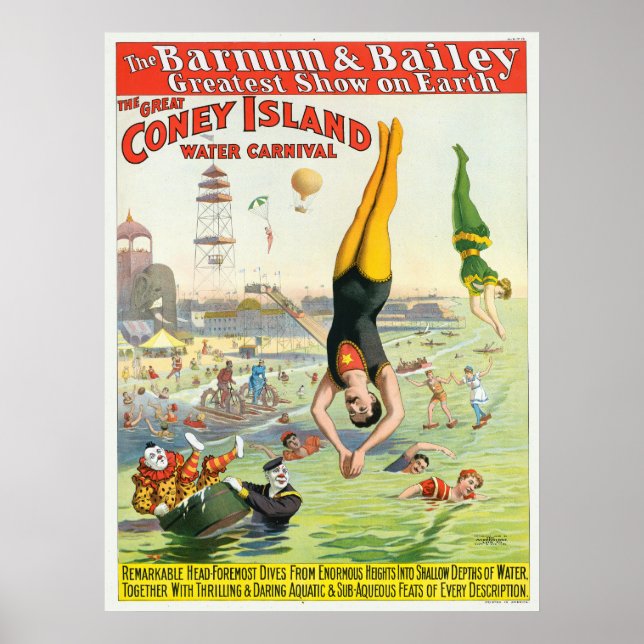 The Great Coney Island Water Carnival Poster (Front)