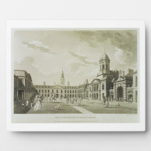 The Great Court Yard, Dublin Castle, 1792 (engravi Plaque