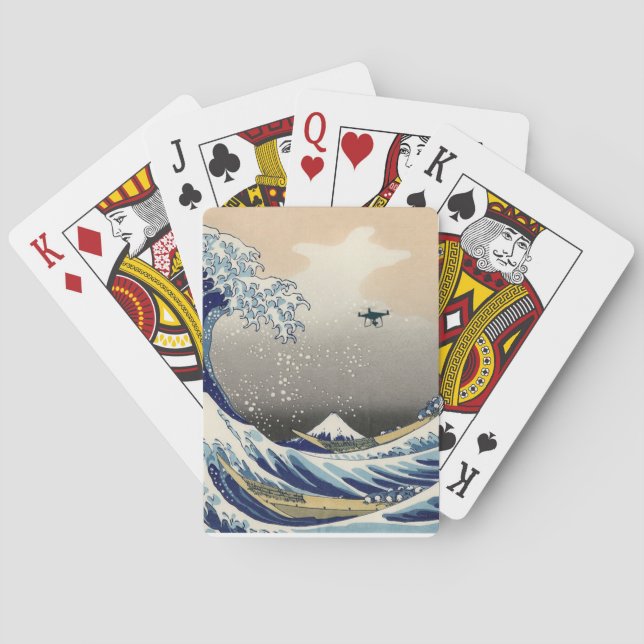 The Great Drone Wave Off Kanagawa Playing Cards (Back)