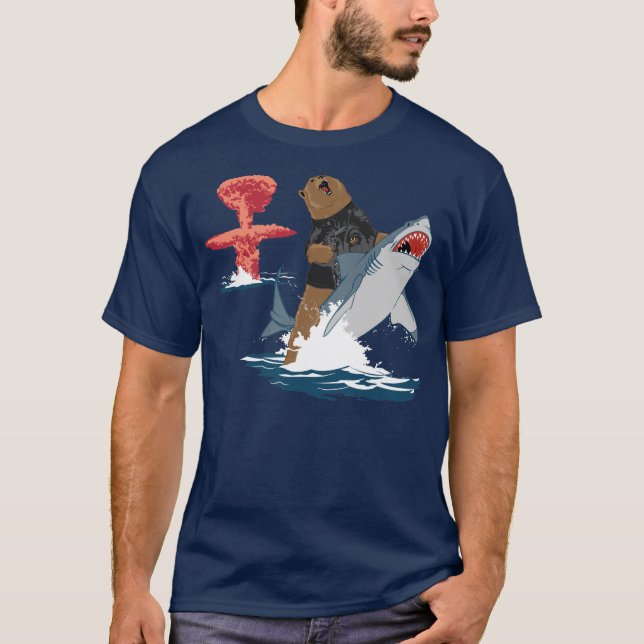 The Great Escape - bear shark cavalry T-Shirt (Front)