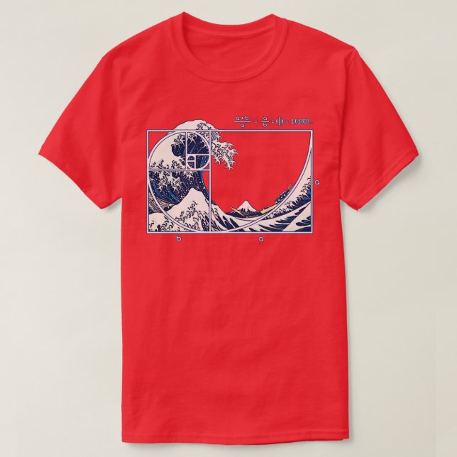 The Great Fibonacci Wave T-Shirt (Design Front)