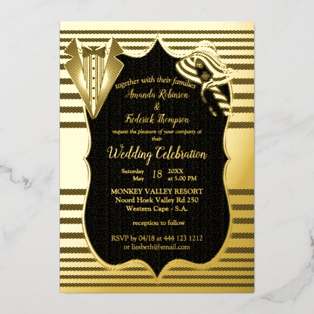 The Great Gatsby Inspiration Foil Invitation (Front)