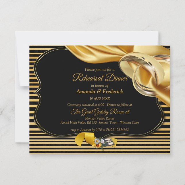 The Great Gatsby Inspiration Rehearsal Dinner Invitation (Front)