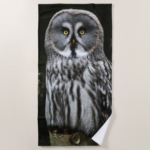 The Great Grey Owl btcn Beach Towel