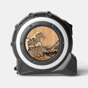 The Great Hokusai Wave Bamboo Wood Inlay Style 1