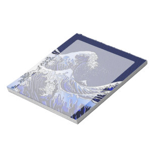 The Great Hokusai Wave Chrome Carbon Looks Notepad