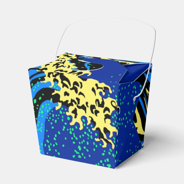 The Great Hokusai Wave in Blue Pop Art Style Favour Box (Front Side)