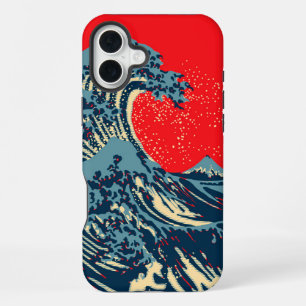 The Great Hokusai Wave in Hope Art Style iPhone 16 Plus Case