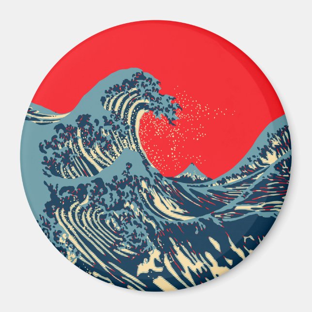 The Great Hokusai Wave in Hope Art Style Magnet (Front)