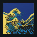 The Great Hokusai Wave in Pop Blue Wood Wall Art<br><div class="desc">A custom design inspired by the Great Wave of Kanagawa painted by ancient Japanese artist Hokusai. It is rendered in a vibrant blue and yellow pop art style. Sounds good, a great device skin gift idea. Use the "Ask this Designer" link to contact us with your special design requests or...</div>