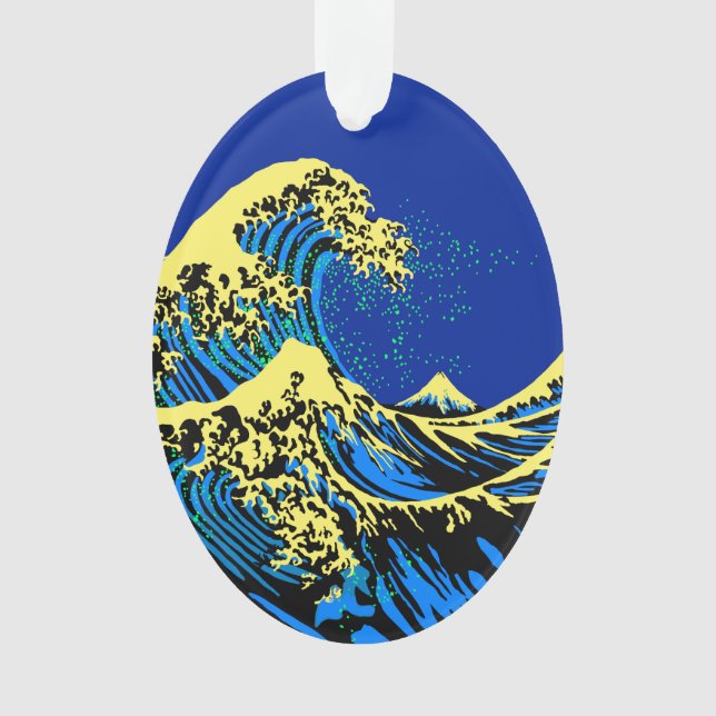 The Great Hokusai Wave in Vibrant Pop Style Ornament (Front)
