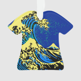 The Great Hokusai Wave in Vibrant Pop Style Ornament