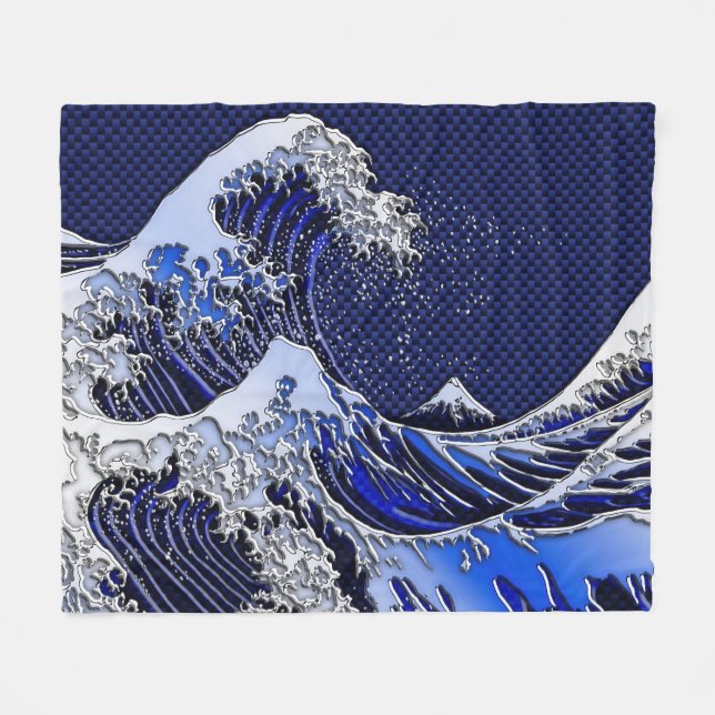 The Great Hokusai Wave Modern styles Fleece Blanket (Front (Horizontal))