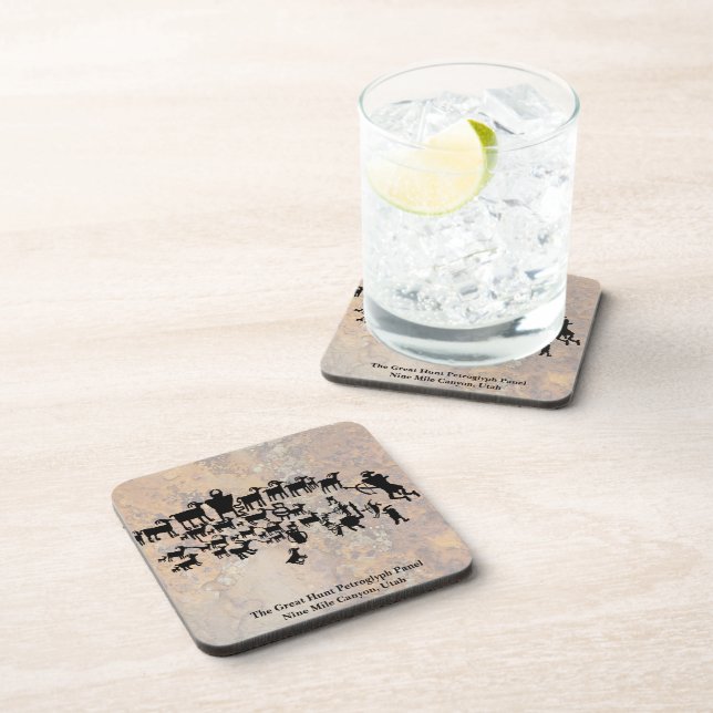 The Great Hunt Petroglyph Panel Coaster (Right Side)
