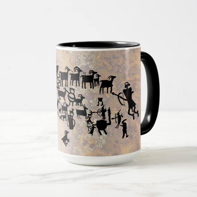 The Great Hunt Petroglyph Panel Mug (Front Right)