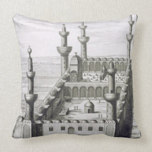 The Great Mosque at Medina, from 'Voyages en Arabi Cushion