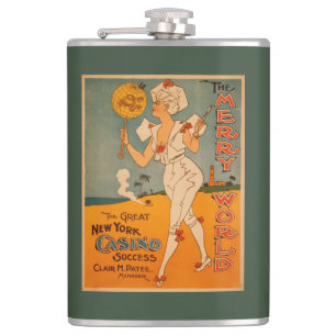 The Great New York Casino Success Theatre Hip Flask