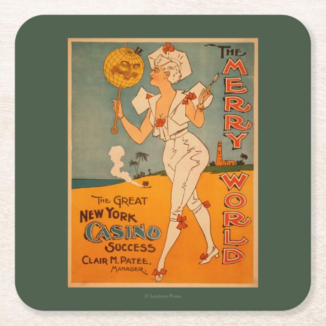 The Great New York Casino Success Theatre Square Paper Coaster (Front)