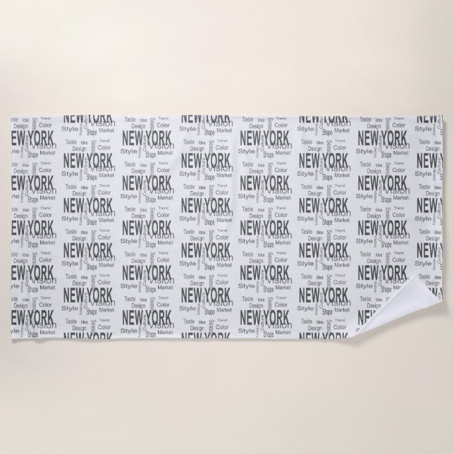 The Great New York City (typography)   Beach Towel (Front)