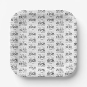 The Great New York City (typography) Paper Plate