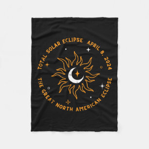 The Great North American Total Solar Eclipse April Fleece Blanket