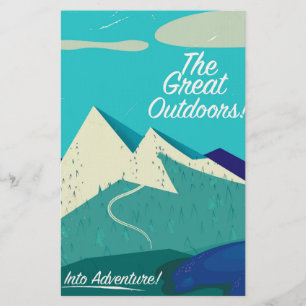 The Great Outdoors vintage poster Stationery