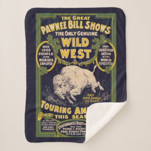 The Great Pawnee Bill Shows, Vintage Circus Poster Sherpa Blanket