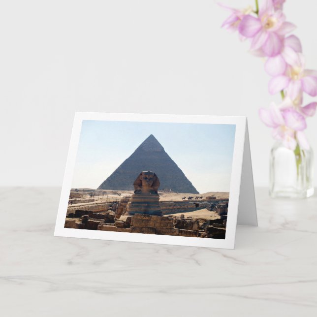 The Great Pyramid Of Giza And Sphinx, Cairo Card (Orchid)