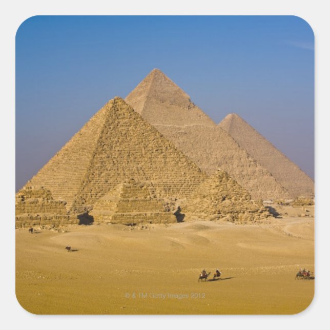 The Great Pyramids of Giza, Egypt Square Sticker (Front)
