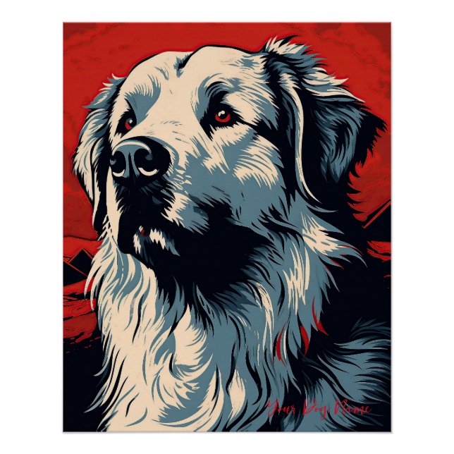 The Great Pyrenees Dog, Red and Black 004 - Ulises Poster (Front)