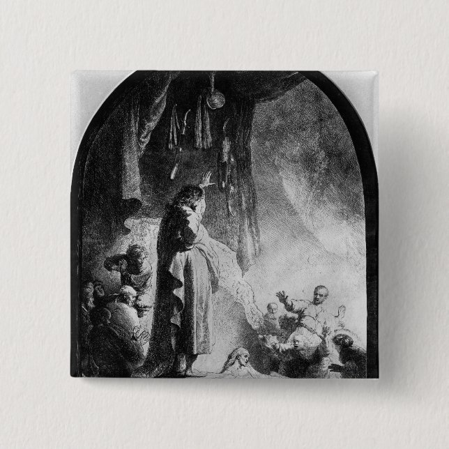 The Great Raising of Lazarus 15 Cm Square Badge (Front)