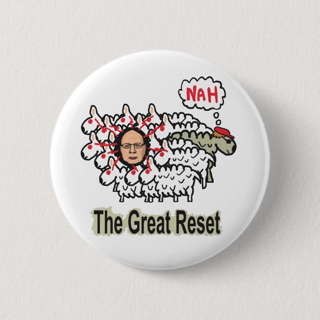 The Great Reset 6 Cm Round Badge (Front)