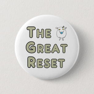 The Great Reset Sheep 6 Cm Round Badge