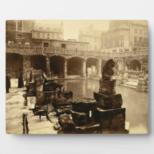 The Great Roman Bath, Bath (b/w photo) Plaque