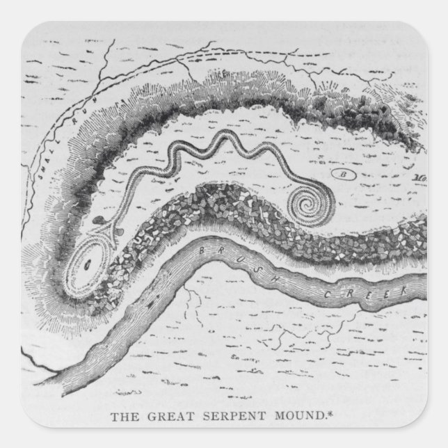 The Great Serpent Mound Square Sticker (Front)