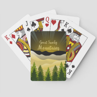 The great smoky Mountains travel poster Playing Cards