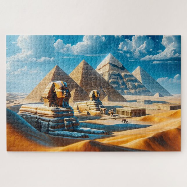 The Great Sphinx and Giza Pyramids  Jigsaw Puzzle (Horizontal)