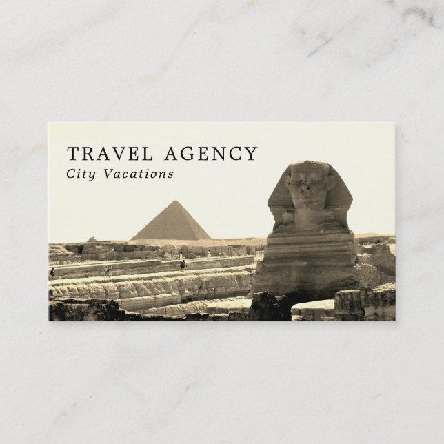 The Great Sphinx Of Giza, Egypt, Travel Agent  Business Card (Front)