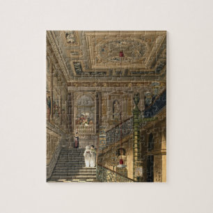 The Great Staircase at Kensington Palace From Pyne Jigsaw Puzzle