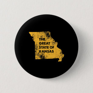 The Great State Of Kansas Missouri Map 6 Cm Round Badge