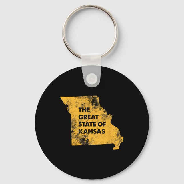 The Great State Of Kansas Missouri Map  Key Ring (Front)