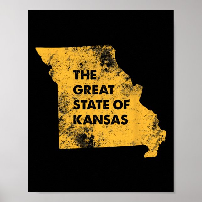 The Great State Of Kansas Missouri Map  Poster (Front)