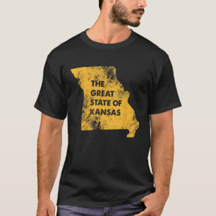 The Great State of Kansas Missouri Map T-Shirt