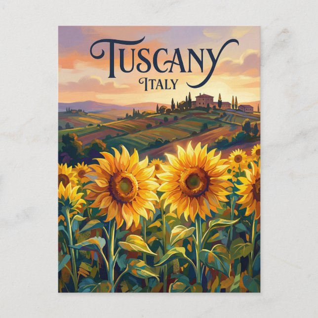 The Great Sunflower Fields Italy Postcard (Front)