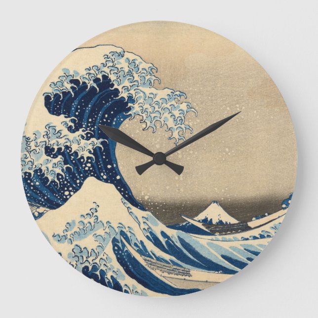 The Great Wave, 1830-1833 by Katsushika Hokusai Large Clock (Front)