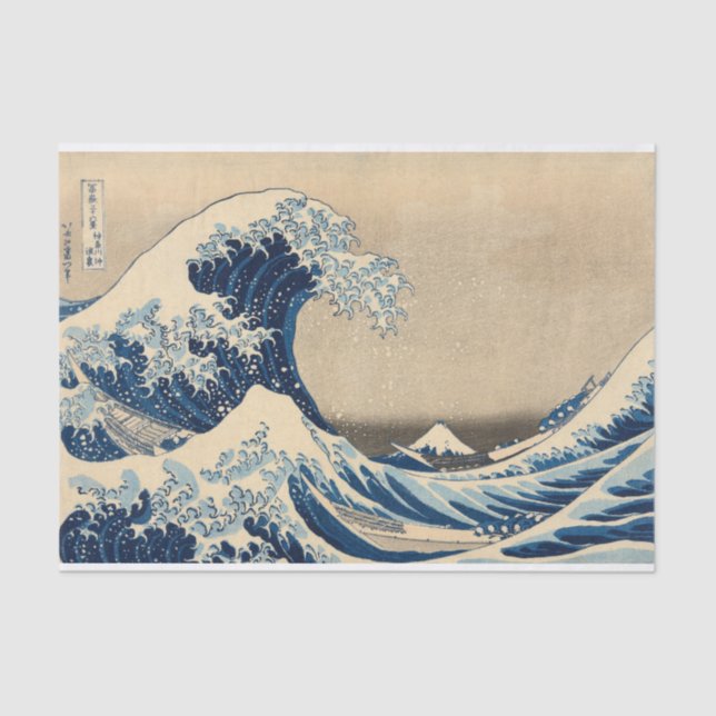 The Great Wave by Katsushika Hokusai Tissue Paper (Front)
